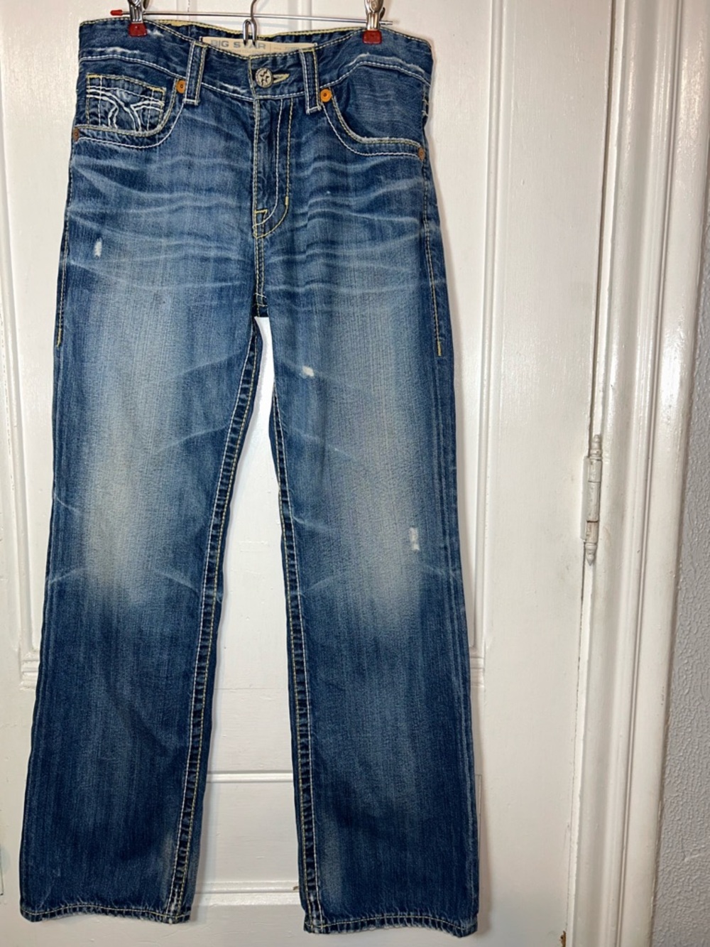 Big Star Pioneer Distressed Mid Wash Boot Jeans